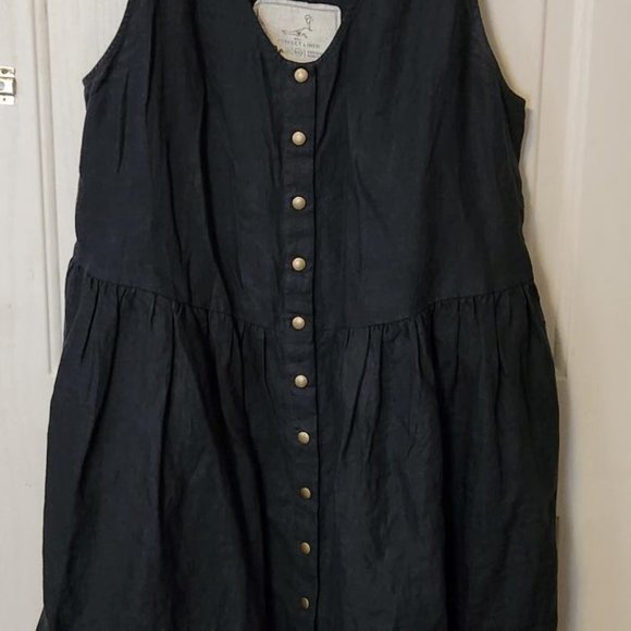 3x Custom Not Perfect Linen Smock Dress in Charcoal Grey NWOT - Picture 4 of 4